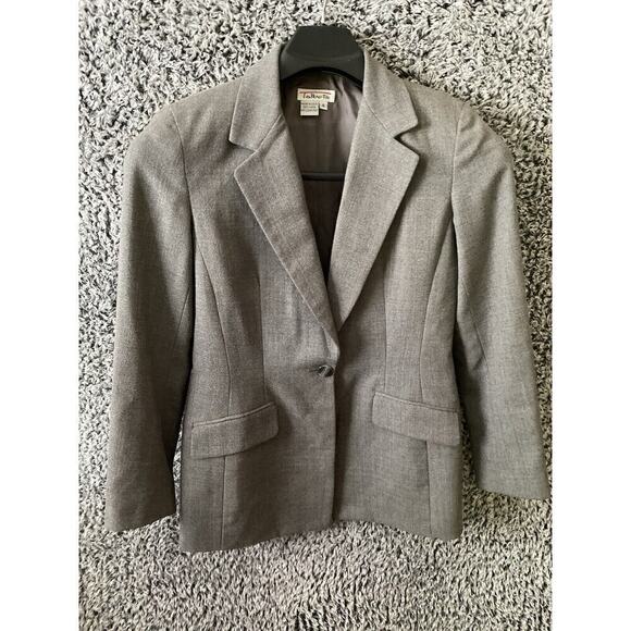 Vintage Talbots Womens Size 4 Wool Blazer Jacket Gray Charcoal Made in USA - Picture 5 of 16